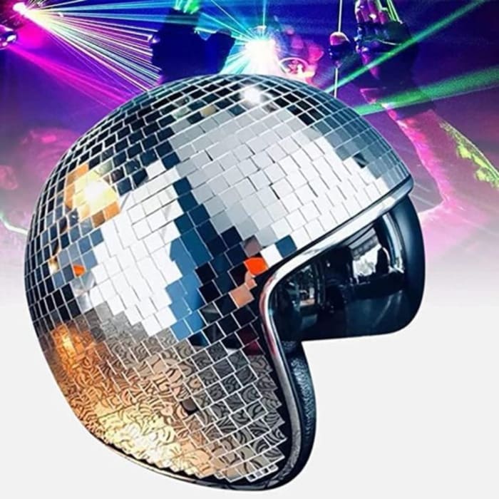 Mking Disco Ball Helmet with Retractable Visor